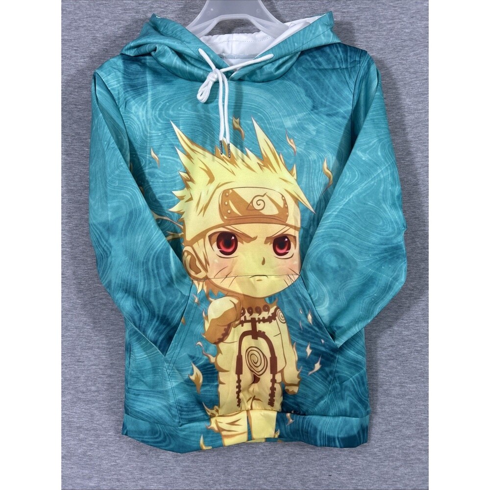 Naruto Hoodie, Men’s Small, Teal & Yellow, New Without Tags, Read Des. - Picture 3 of 12